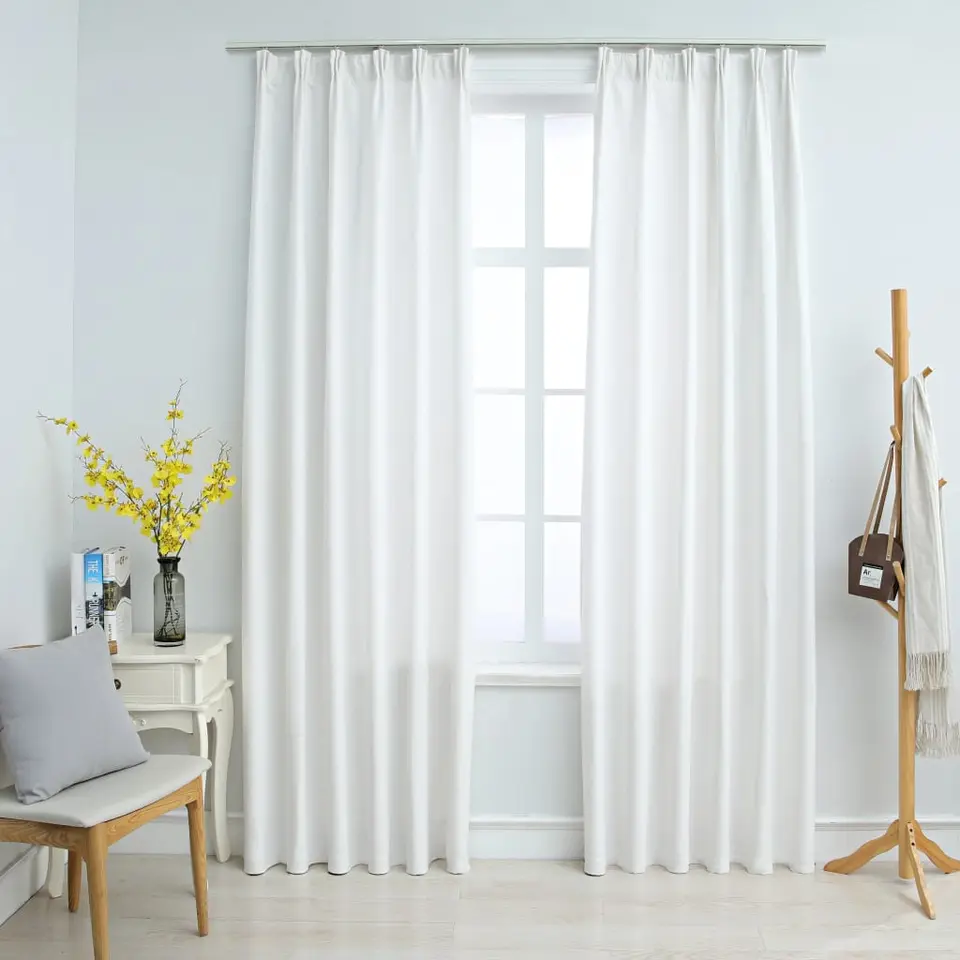vidaXL - Gordijn - Wit - Stof - 140 x 245 cm - 2 stuks