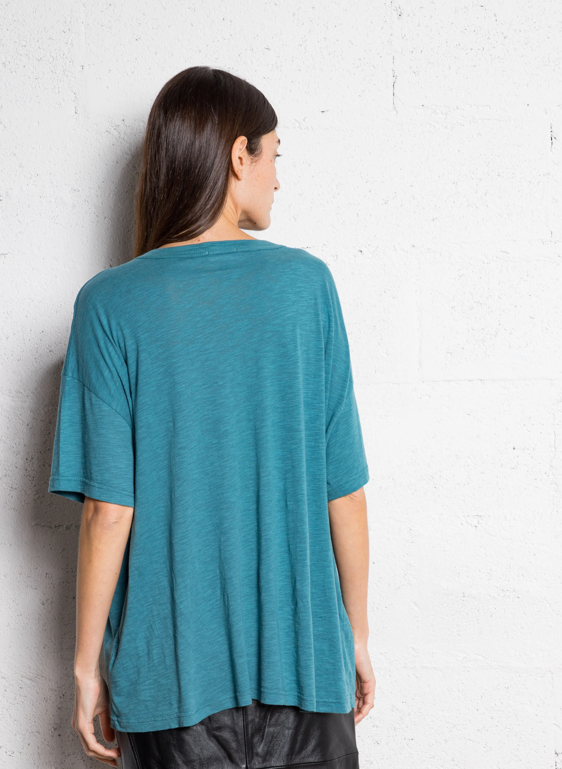 JACKSONVILLE - Tee-shirt col rond ample en coton mélangé | Vert