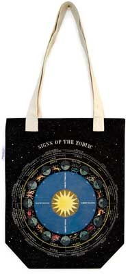 Black Zodiac signs cloth bag (Tote bag)