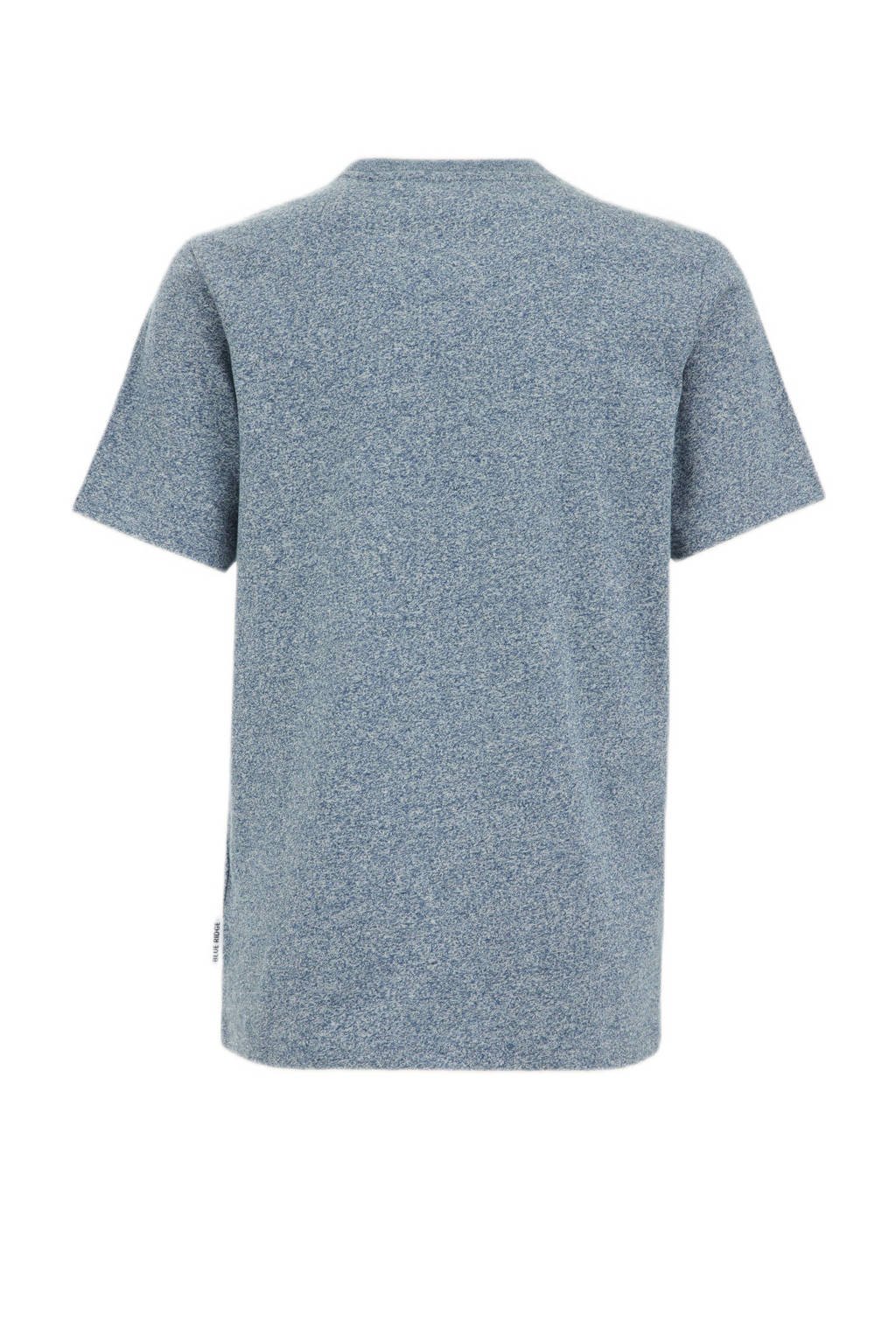 WE Fashion T-shirt met tekst donkerblauw/wit/groen
