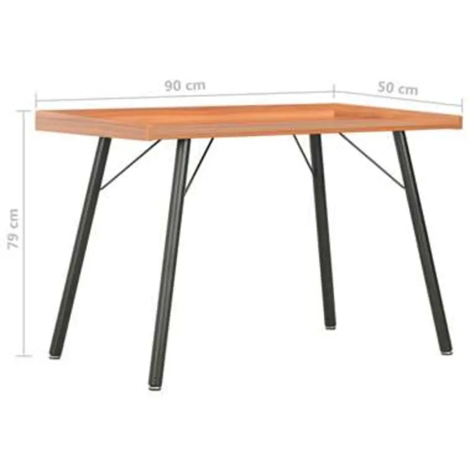 vidaXL - Computertafel - Bruin - Bewerkt hout