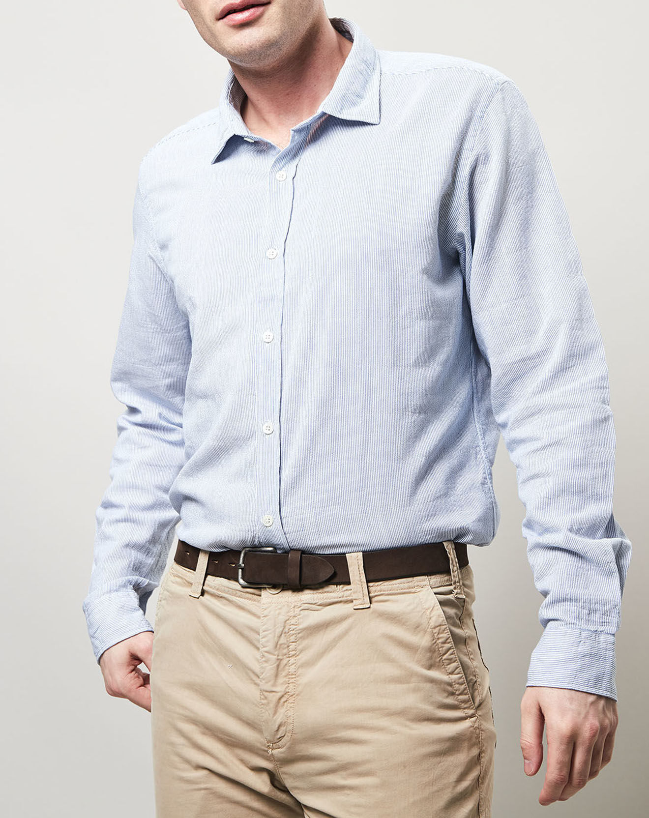 Hartford Chemise Slim Sammy à rayures  bleue
