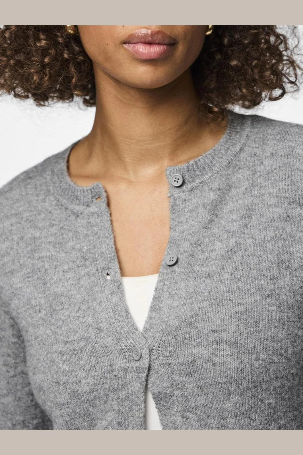 Pieces Pcmalou Ls Knit Cardigan 4635852 medium grey melange