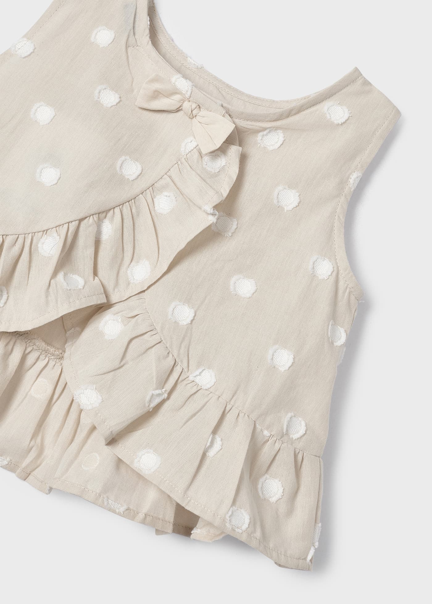 Blusa de algodão estampada sem mangas para meninas
