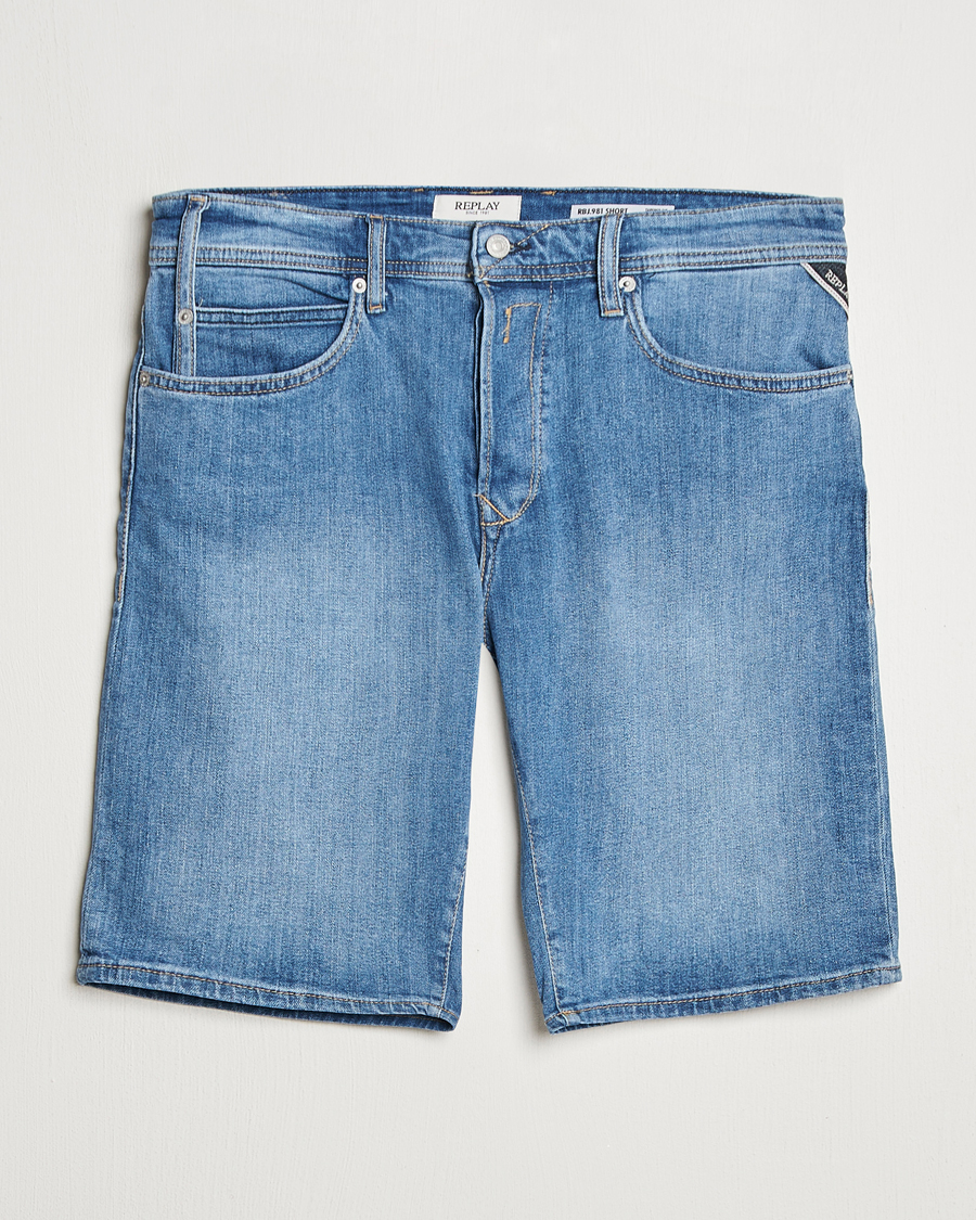 Replay RBJ981 Stretch Denim Shorts Medium Blue
