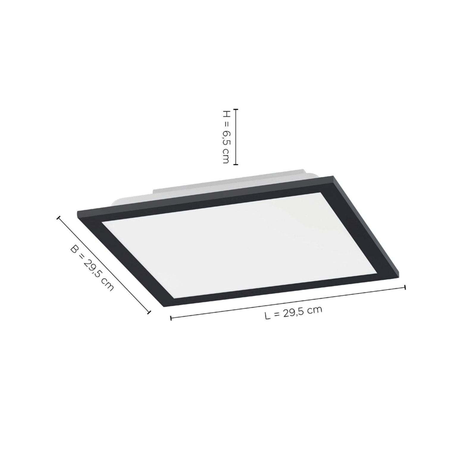 LED-Deckenleuchte Flat 29,5x29,5 cm schwarz