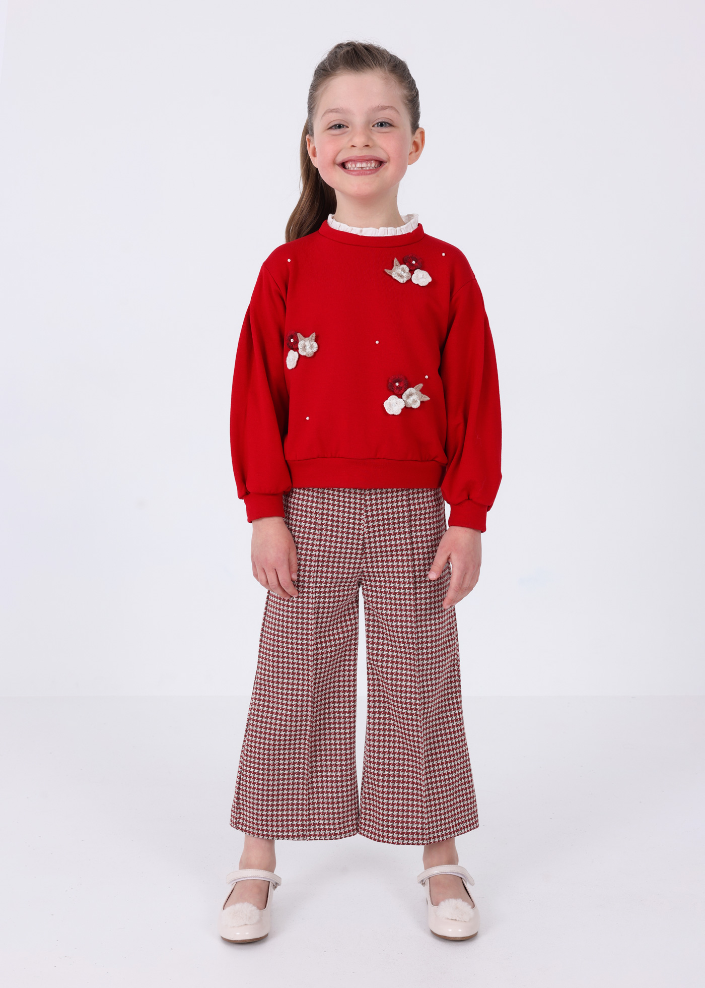Conjunto de calça e blusa de duas peças para meninas