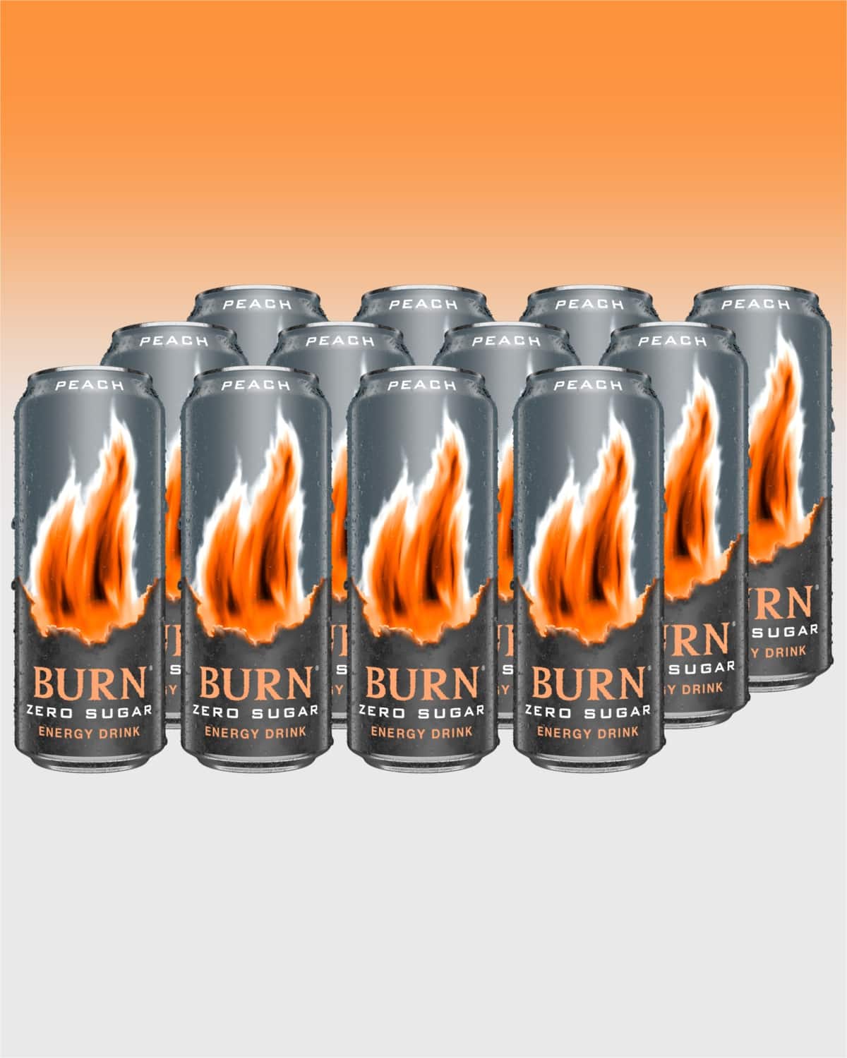 Burn Peach Zero Sugar 12x500ml