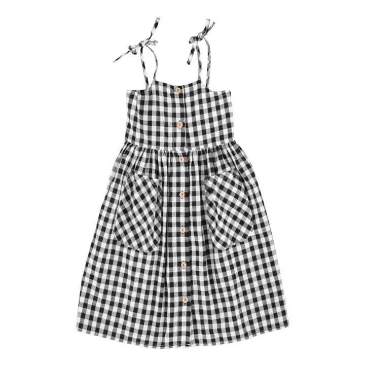 Piupiuchick Robe Vichy Coton Bio | Noir