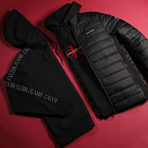 Sweat Capuche A Bandes 8809 Noir