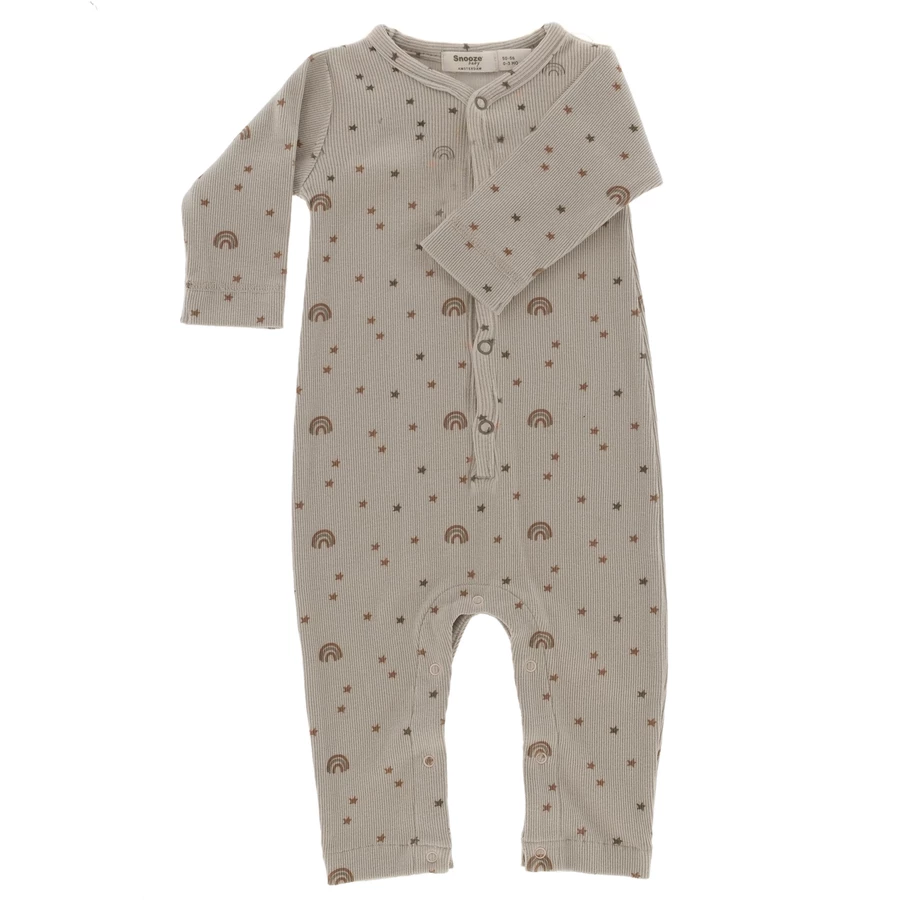 Snoozebaby Strampler Rainbow Girl Milky Rust Rainbow