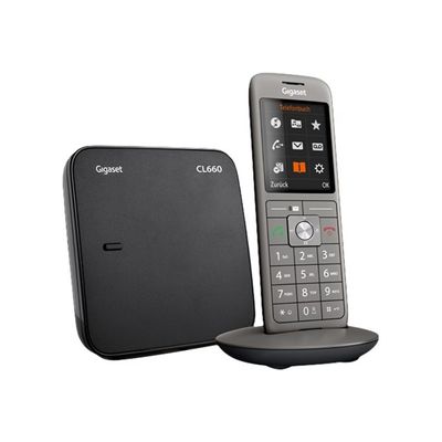 Gigaset CL660A Trio - téléphone sans fil - avec répondeur + 2 combinés supplémentaires - noir