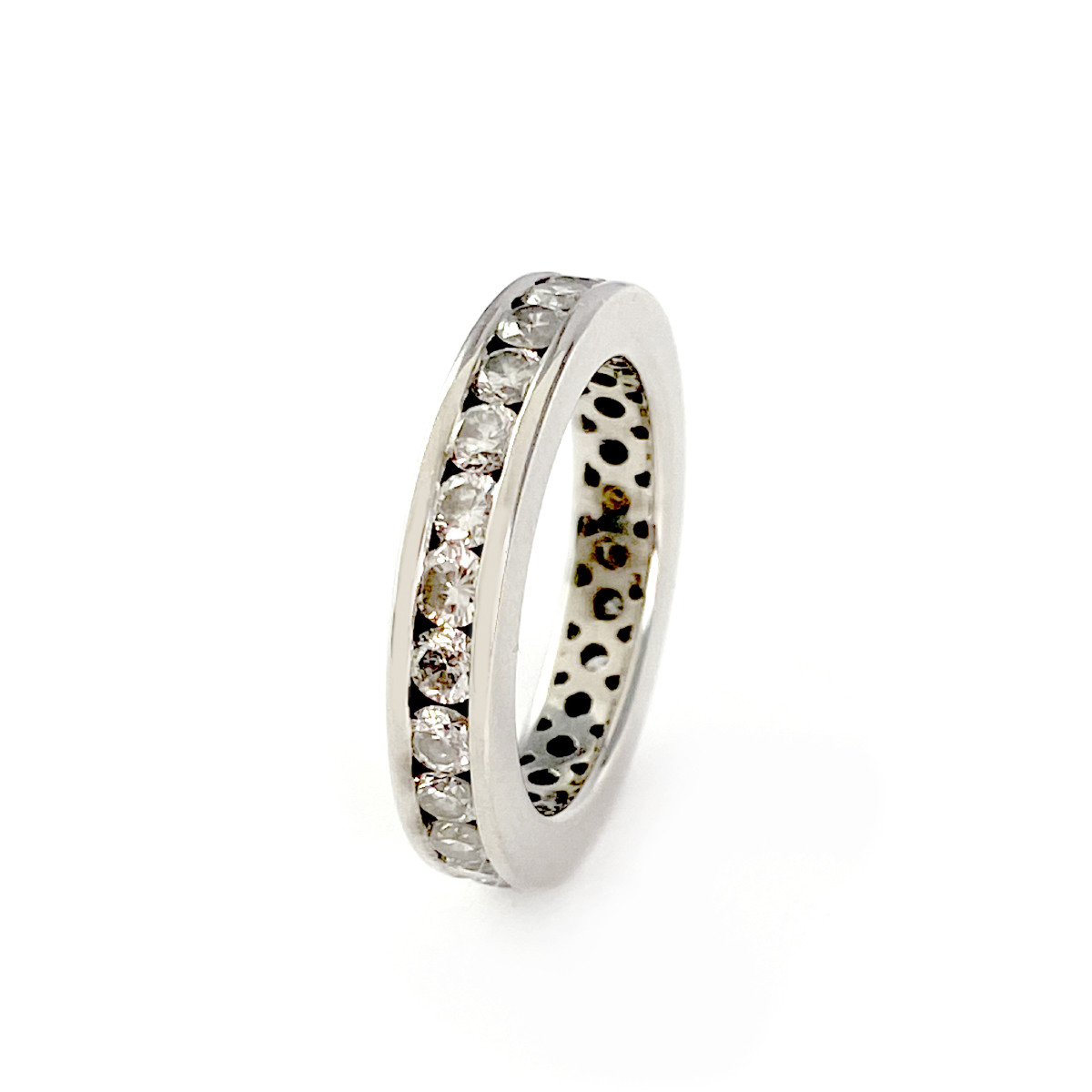 Bague d'occasion or 750 blanc diamants