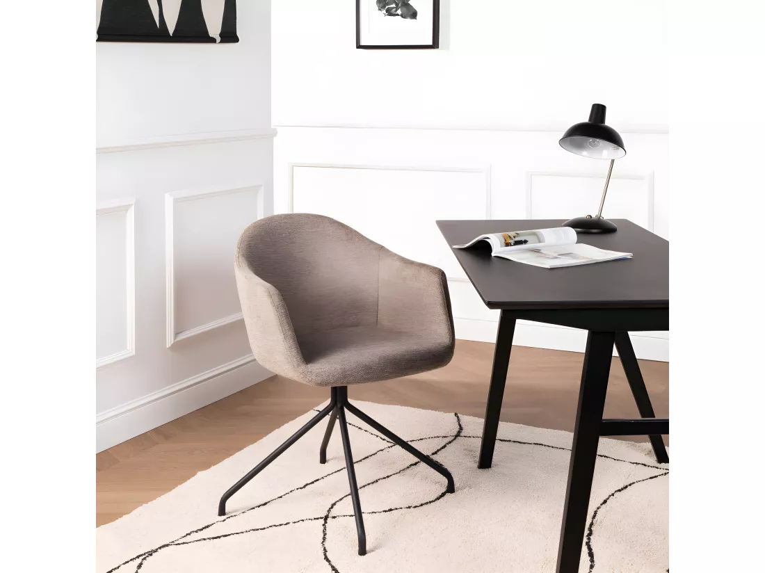 Kooij - Chaise de bureau en tissu et métal - Taupe