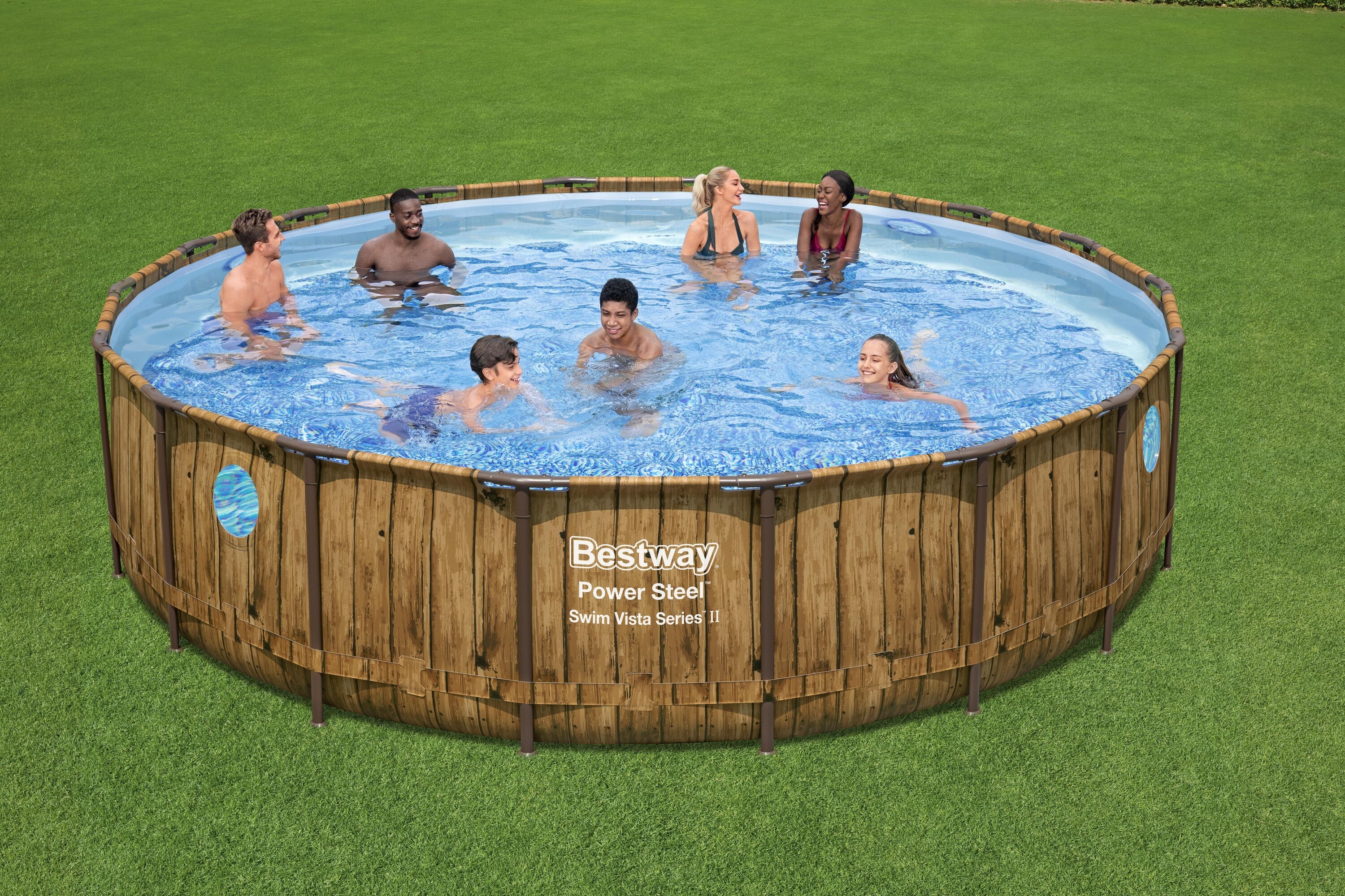 Bestway Pool Komplett-Set Holz-Optik 549 x 122 cm