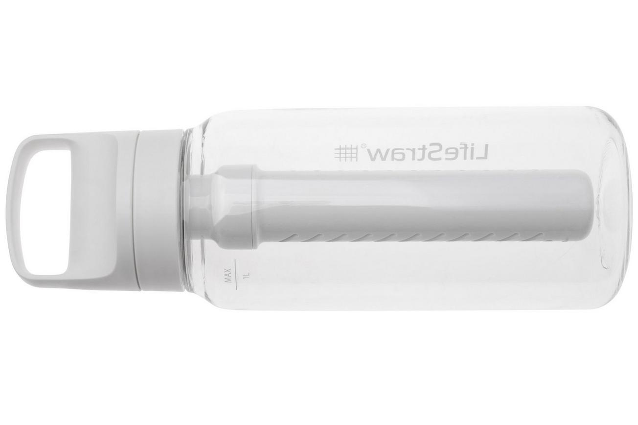 LifeStraw Go Polar White GO-1L-WHT BPA-Free Plastic, waterfles met 2-stage filter, 1L