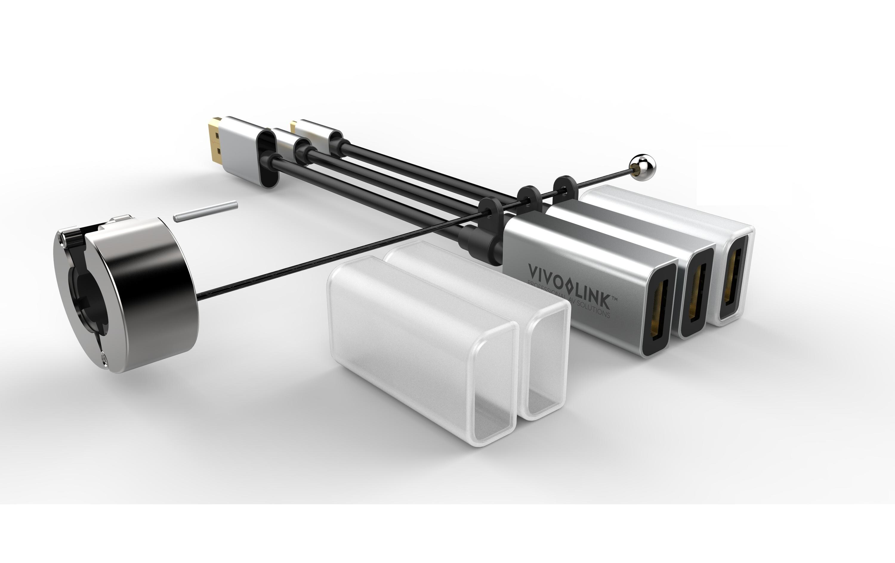 Adapterring Pro HDMI DP, MiniDP+ und USB-C 4K@60Hz<br>Vivolink Pro Adapter Ring in Premium Steel Design