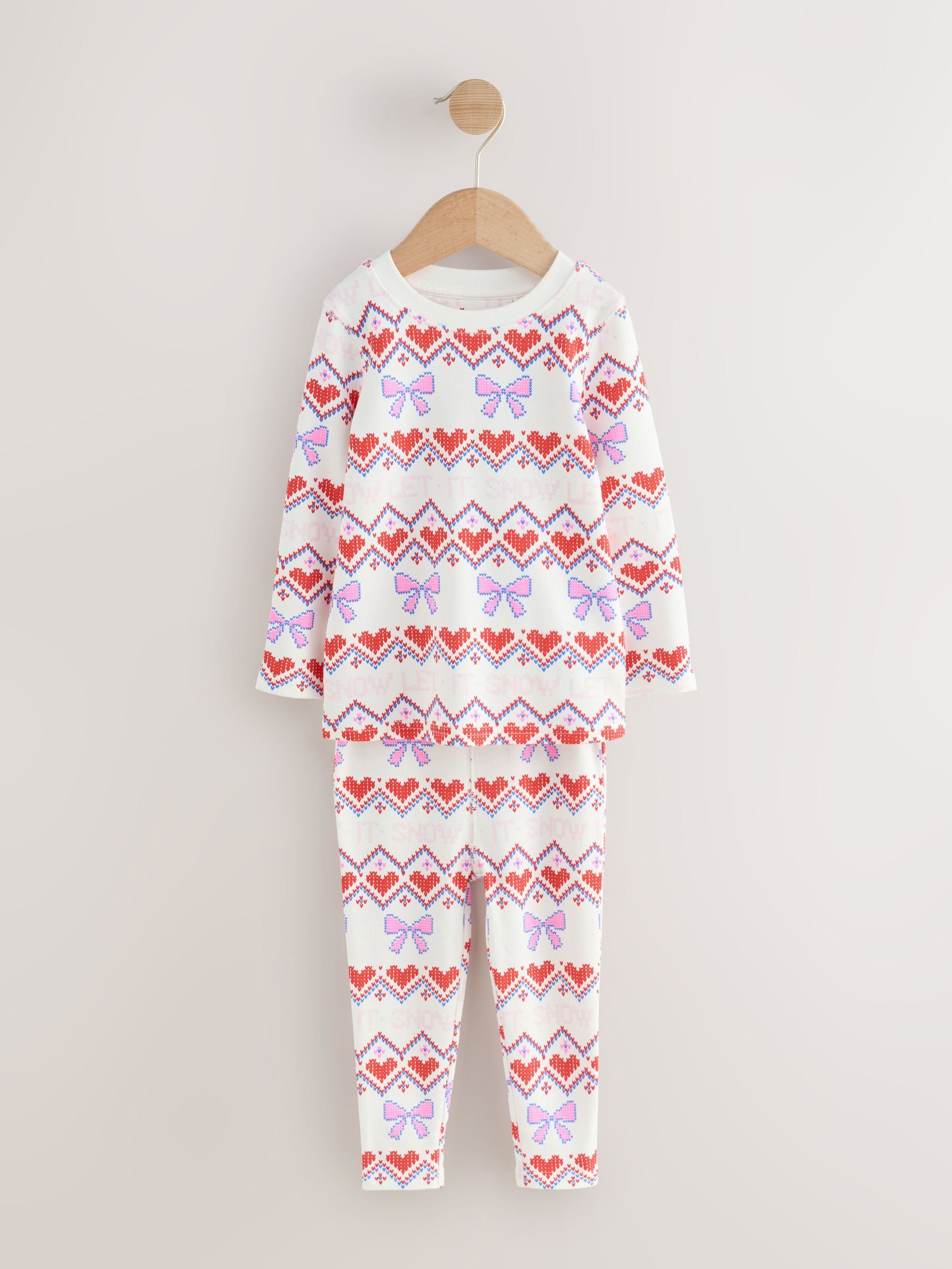 Witte sneeuwprint - Kerstpyjama (9 mnd-16 jr)