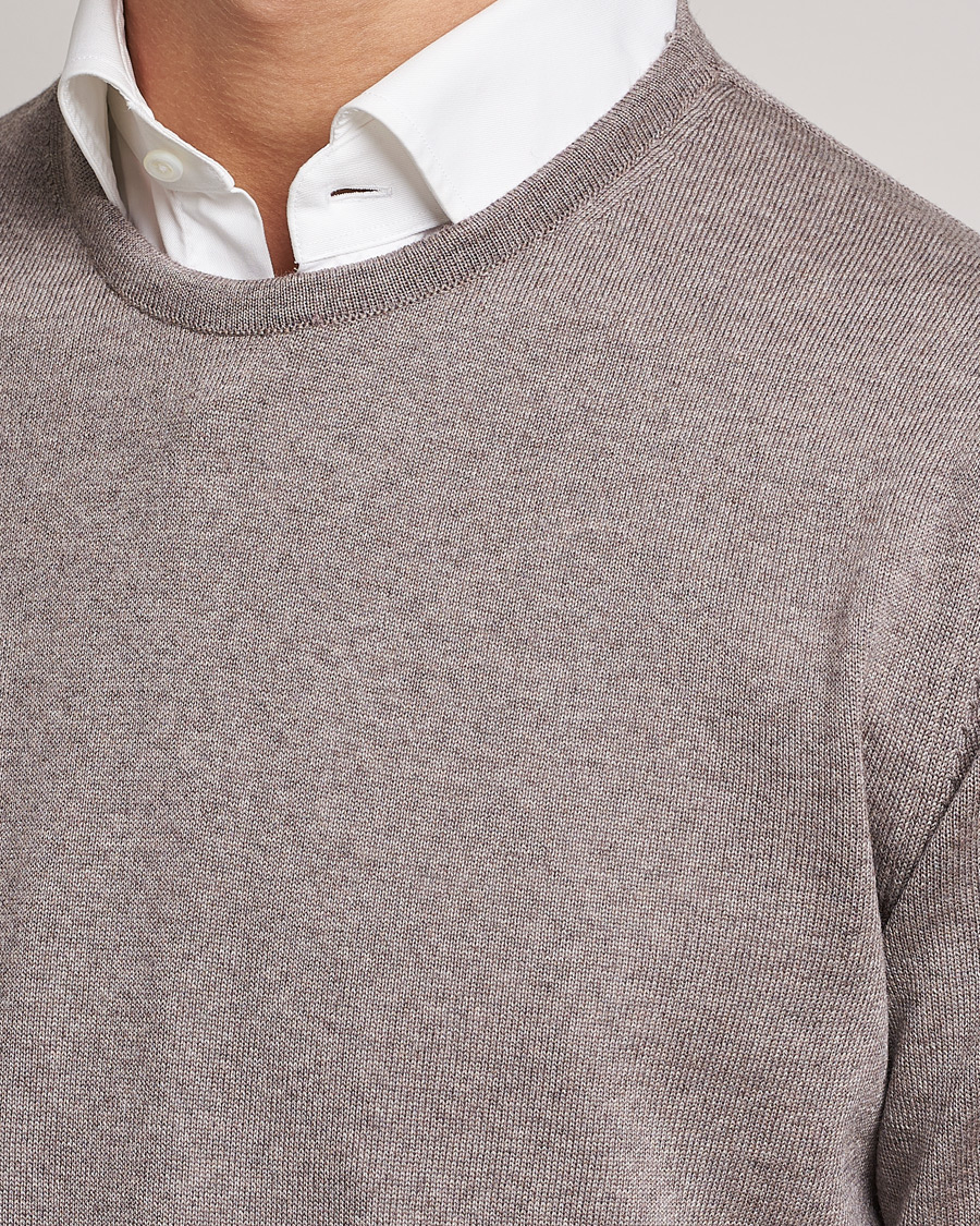 Stenströms Merino Crew Neck Mud Brown