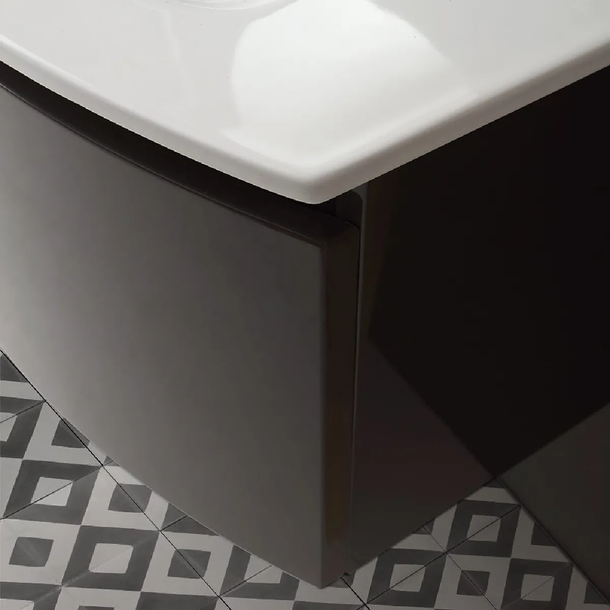 Kiamami Valentina Armoire Riva - Gris Anthracite