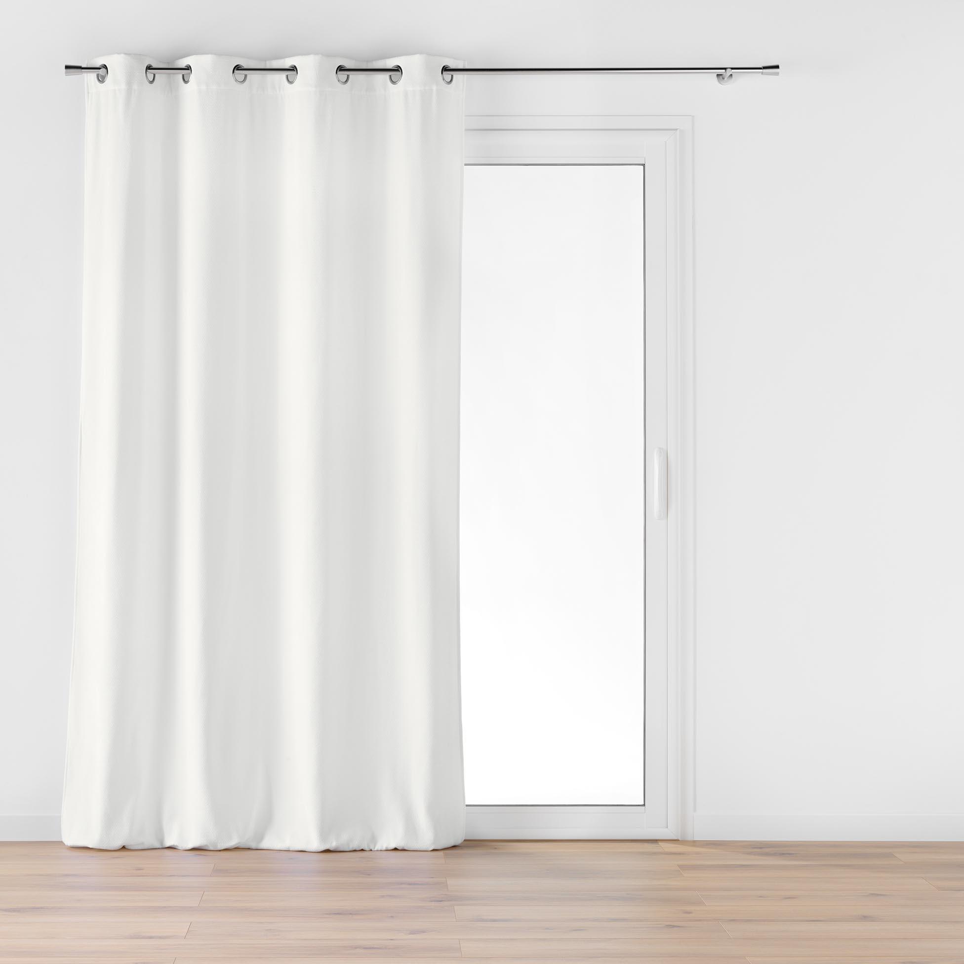 RIDEAU OEILLETS 140X260CM VELOURS JACQUARD MIKA BLANC