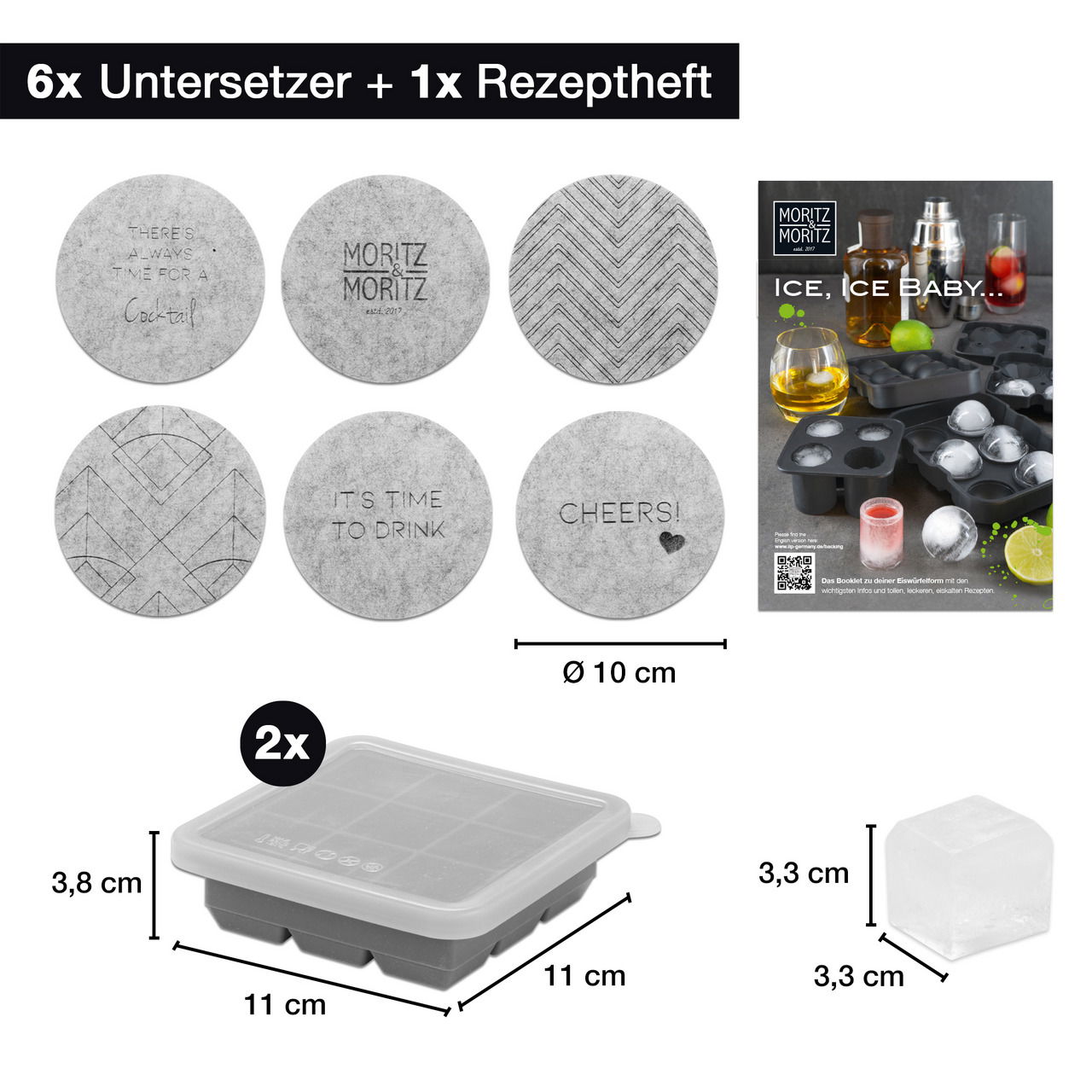 Moritz & Moritz Eiswürfelform eckig 2 er Set