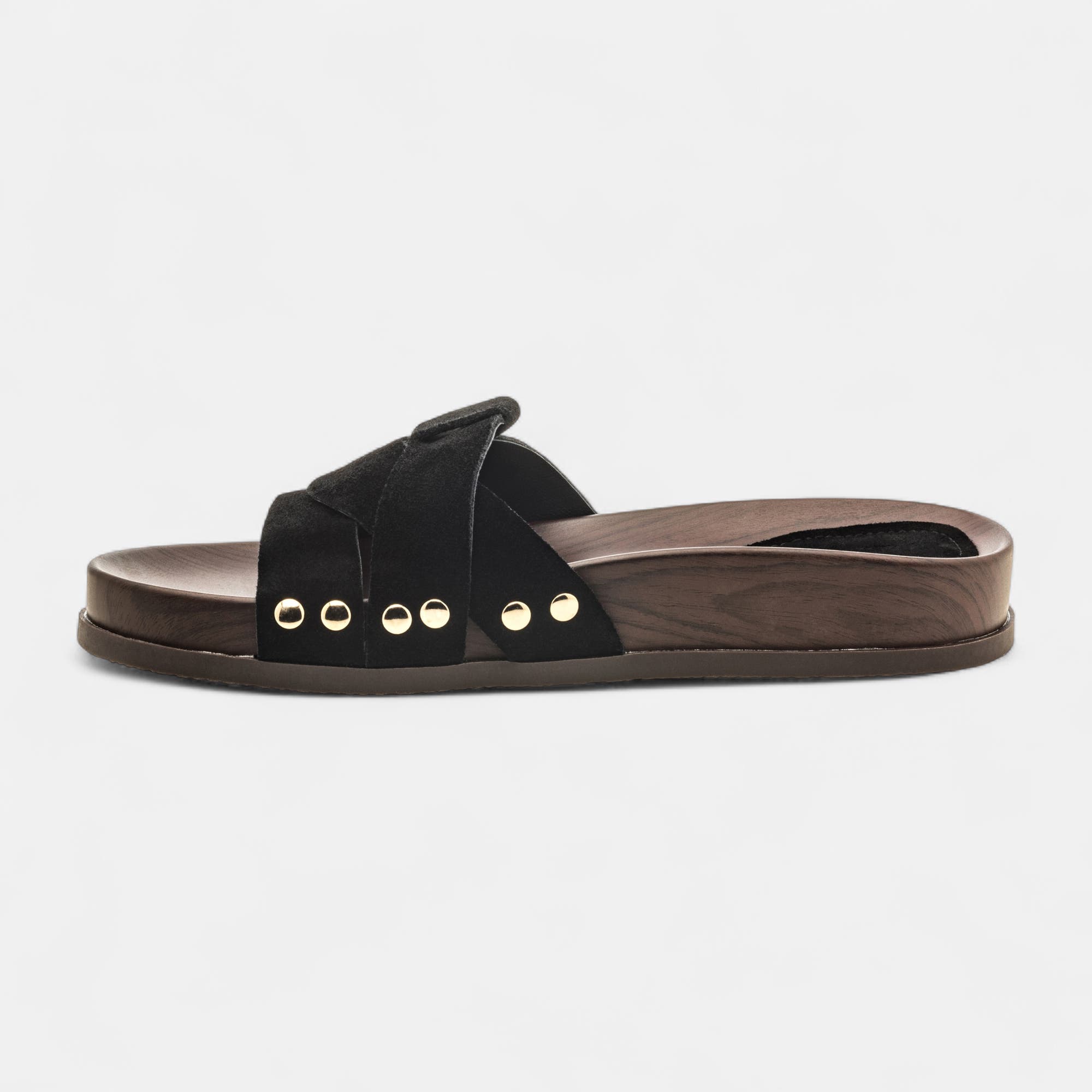 Mules Femme en cuir noir