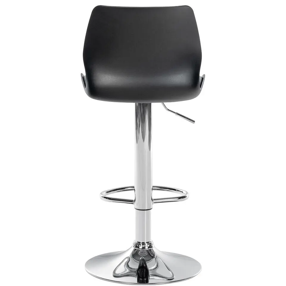 CLP Set van 2 Barkruk Gilbert chroom Frame - Kunststof - zwart