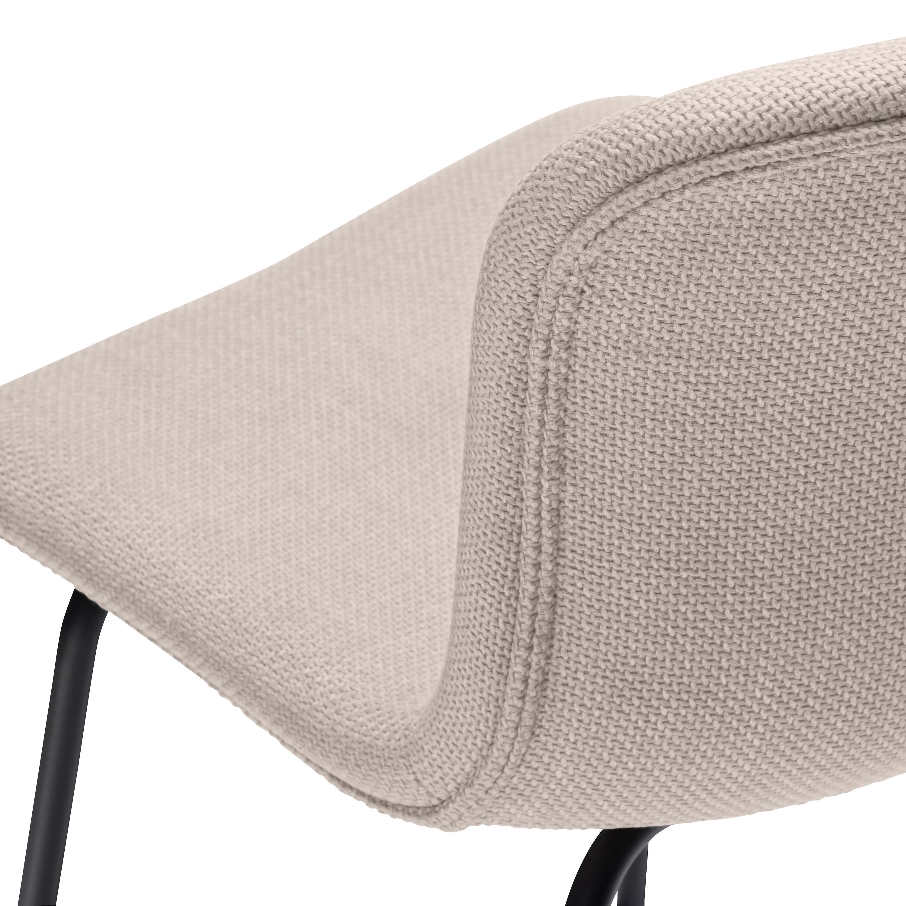 GIANNI Barhocker beige / schwarz - Beige / B: 49.0 cm x T: 52.0 cm x H: 107.0 cm
