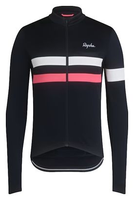 Maillot Manches Longues Rapha Brevet Bleu Foncé / Rose
