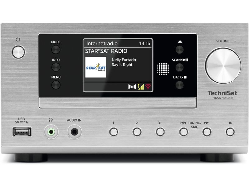 Technisat Micro-HiFi Anlage Viola 710 CD IR Schwarz/Silber Kompakte Hi-Fi-Anlage mit DAB  und UKW