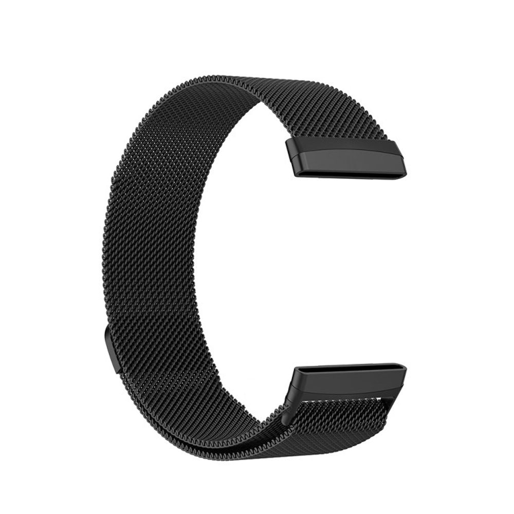 Fitbit Versa 3 / Sense Edelstahl Armband Milanaise Magnetverschluss (Gelenkumfang: 160-250mm) - Schwarz