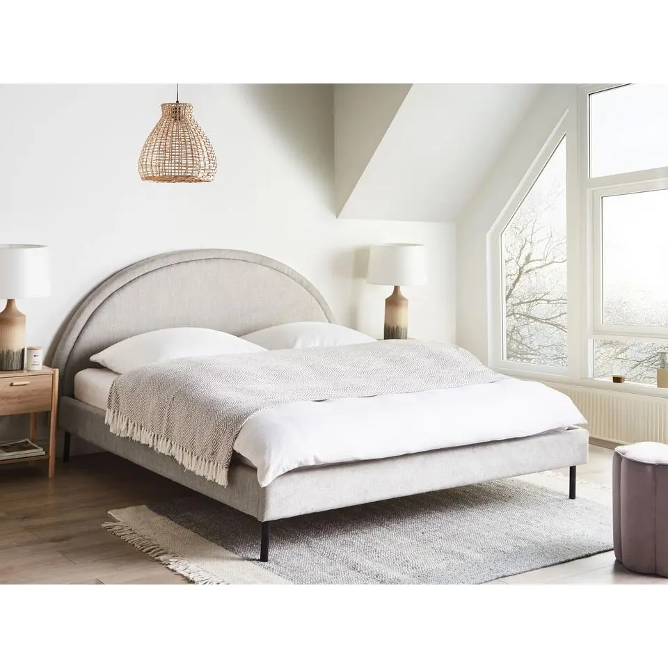 MARGUT - Bed - Lichtgrijs - 180 x 200 cm - Polyester