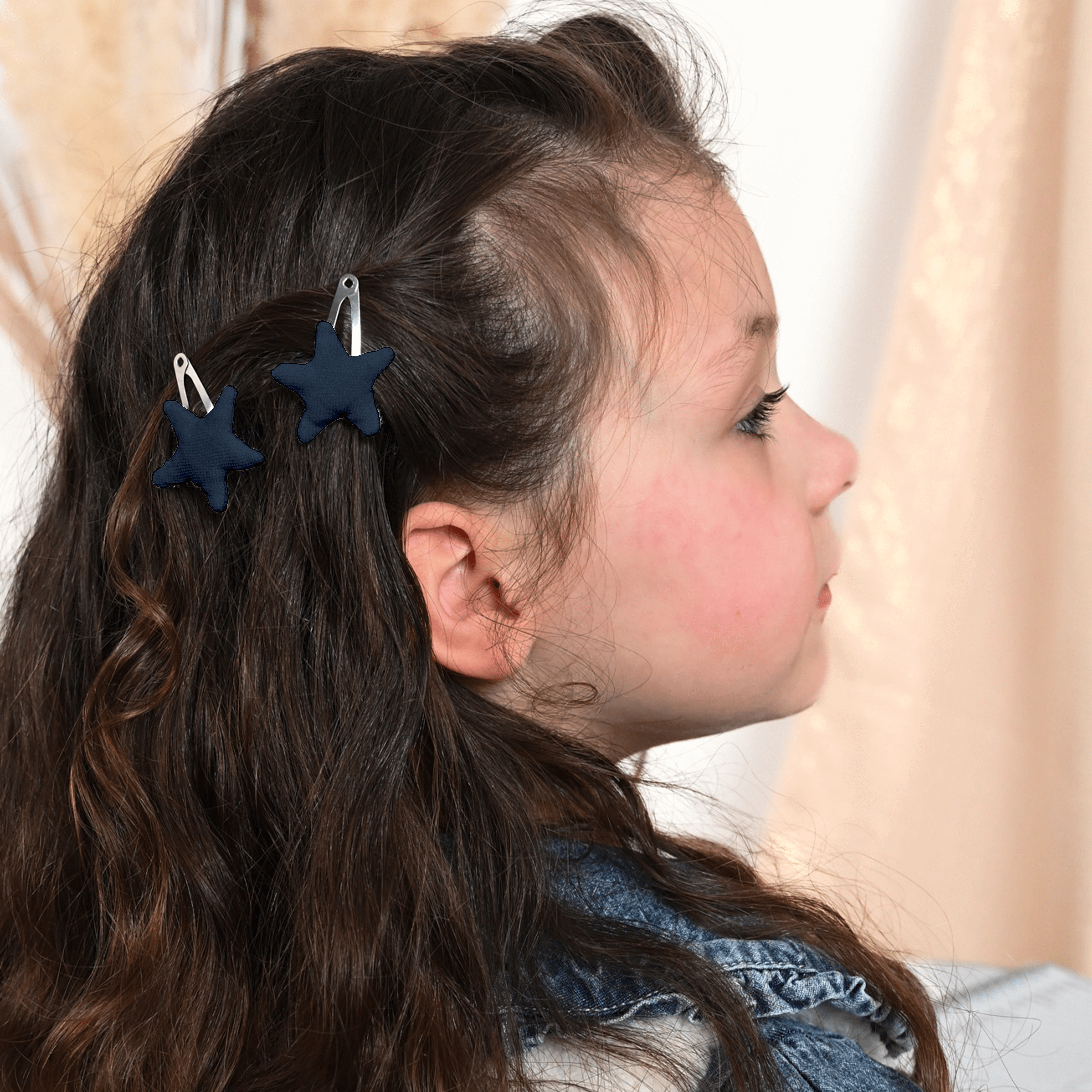 Barrettes Clic-Clac Étoile Bleu Marine
