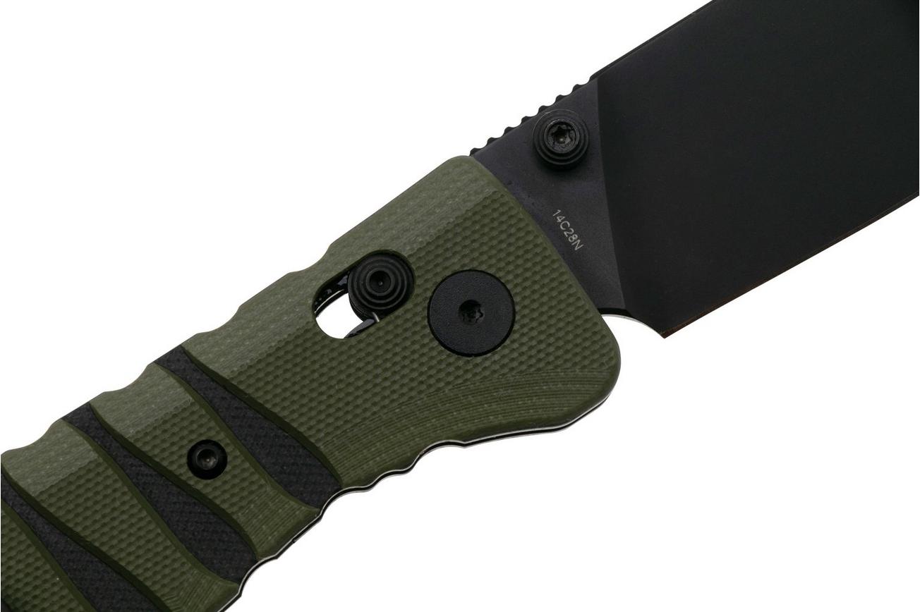 QSP Knife Ripley QS160-C2 Black 14C28N Olive Green Black G10, zakmes, Keanu Alfaro design