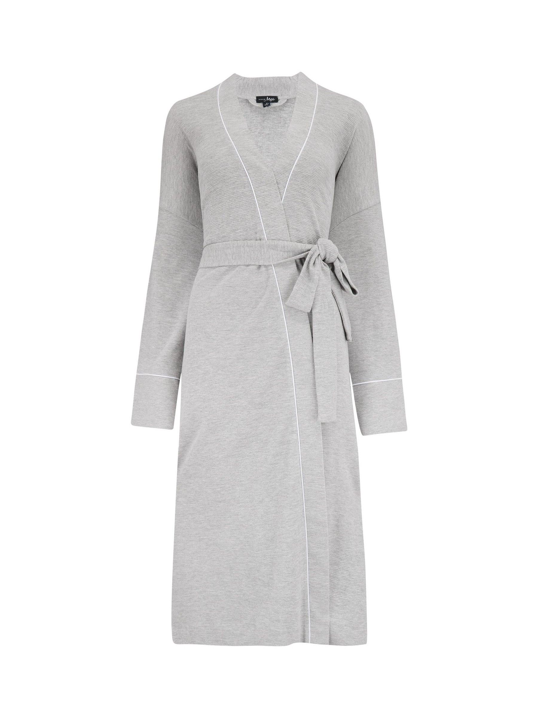 Grijs - Pour Moi Waffle Loungewear Dressing Gown