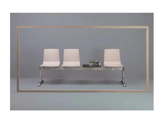 3 chaises et 1 tablette salle d'attente ignifugées Bench Alice - Scab