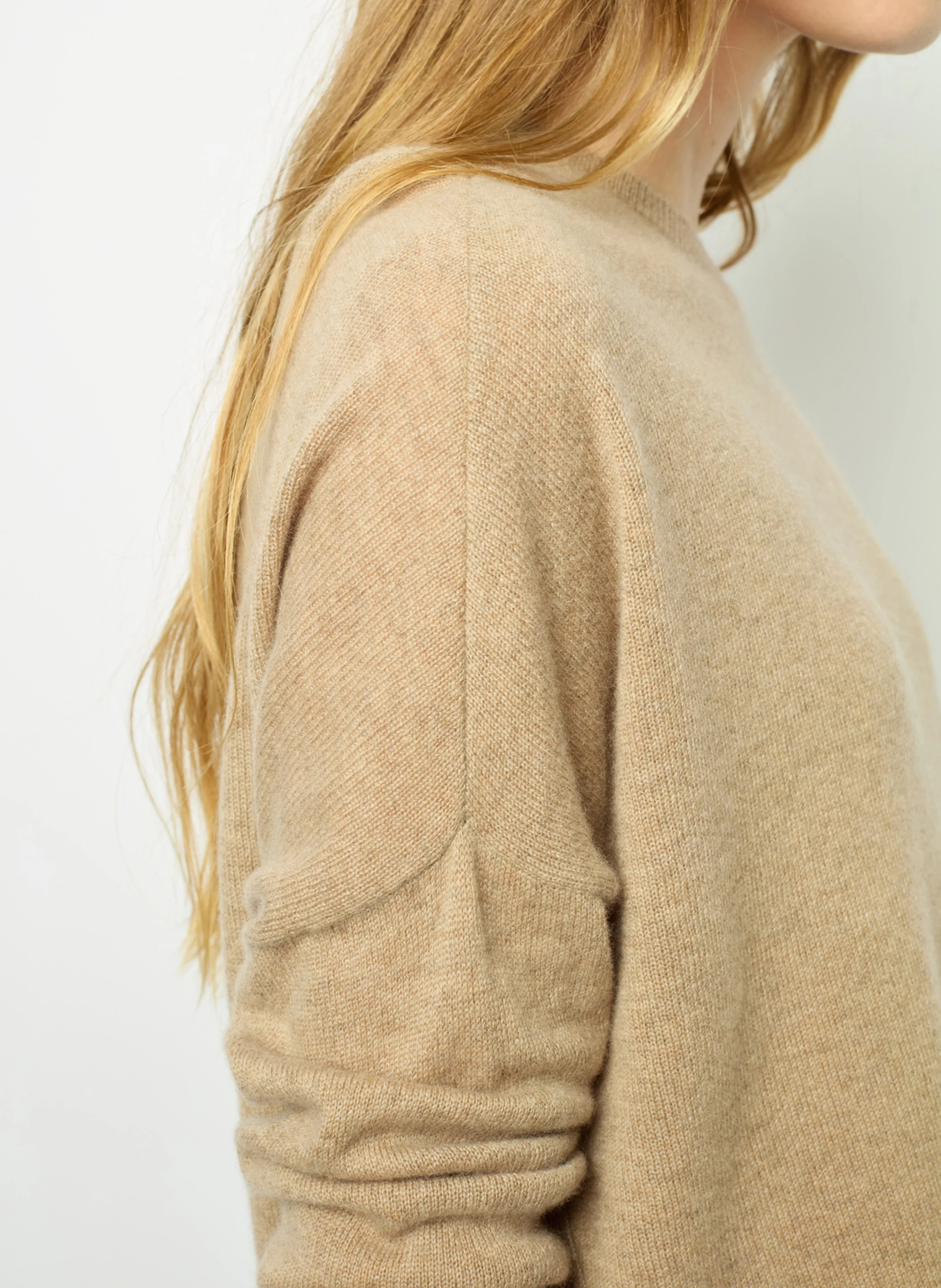 JAZMINE - Pull col rond en cachemire | Beige