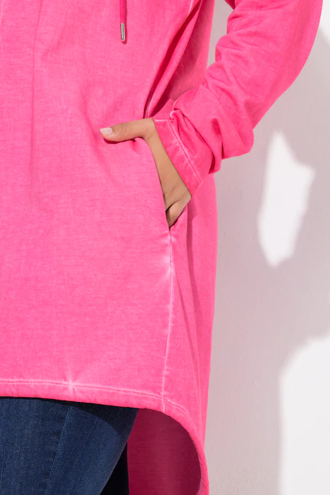 Sweatjacke, offene Form, Kapuze, hibiskuspink