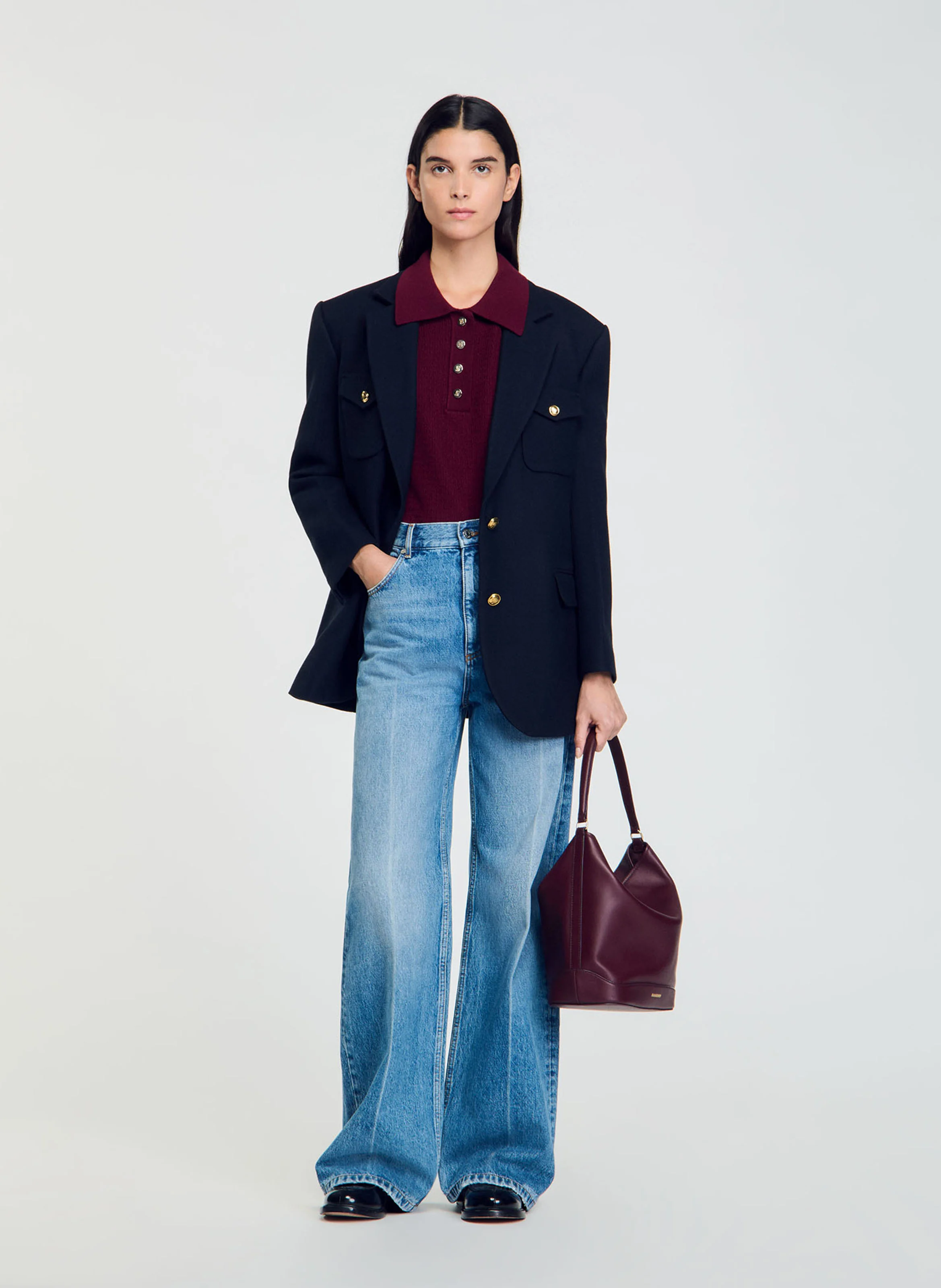 Pull torsadé en laine mélangée | Rouge