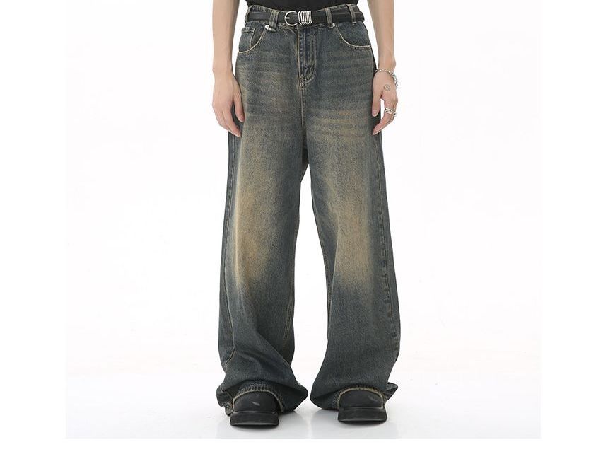 FAERIS - Mid Rise Washed Wide Leg Jeans