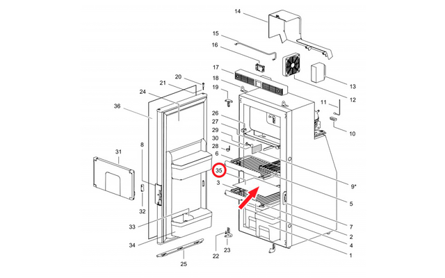 Thetford Abdeckplatte für Kühlschrank T1000 Series