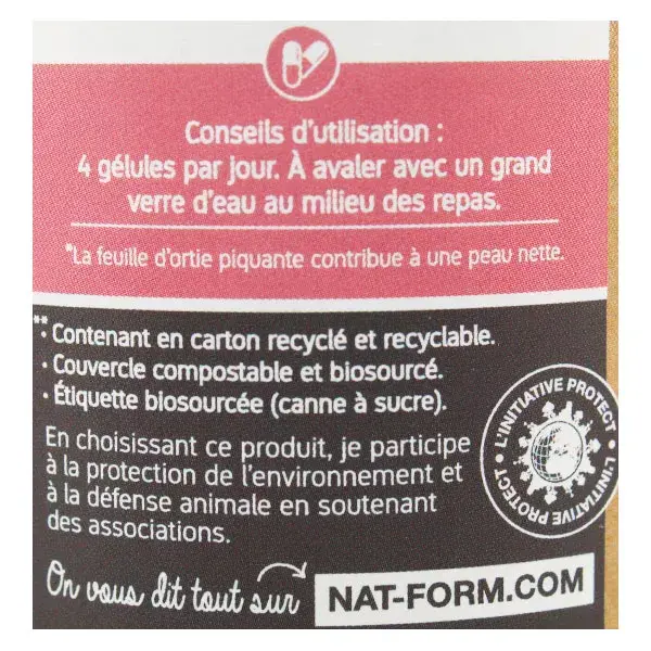 Cápsulas Vegetais de Folha de Urtiga Orgânica Ecológica Nat & Form - 200 unidades