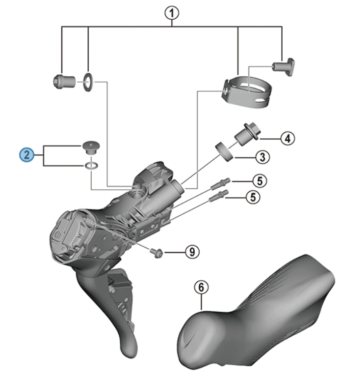 Shimano Udluftningsskrue og O-Ring ST-R9270