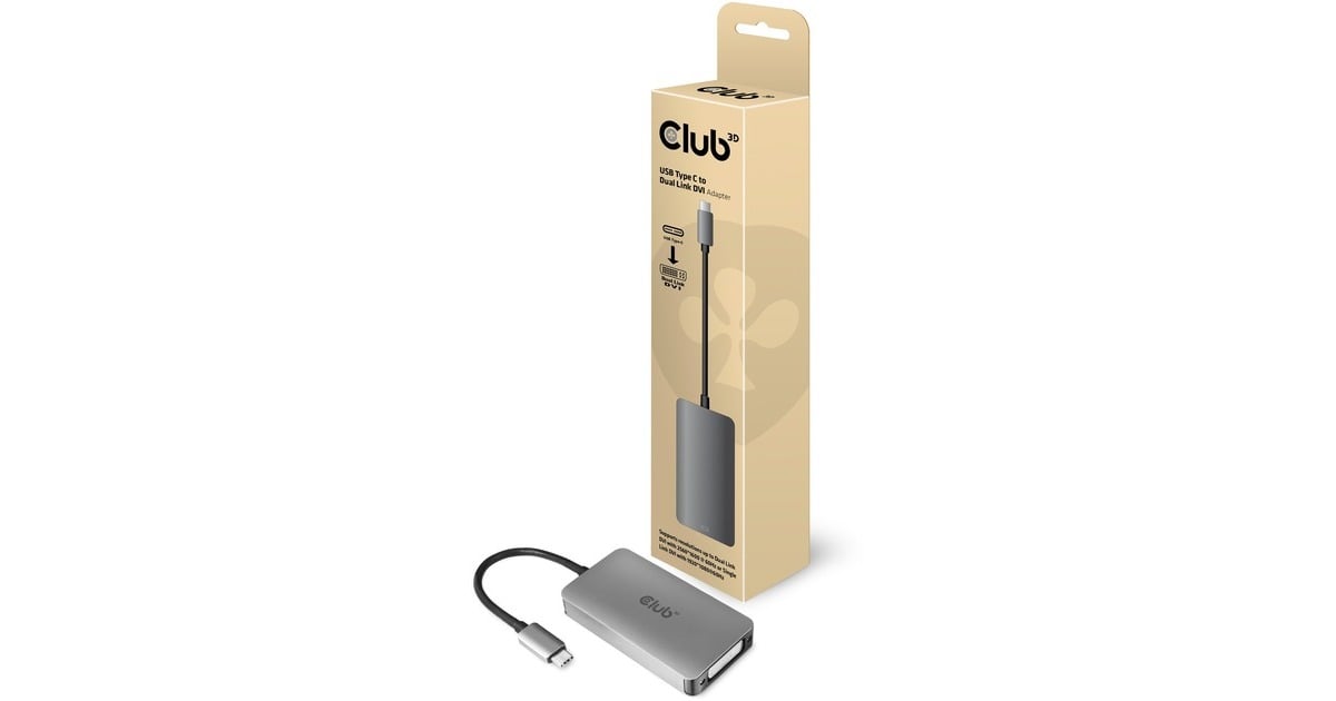 Club 3DUSB Type C to DVI-I DUAL LINK Active Adapter  (Grijs, CAC-1510)