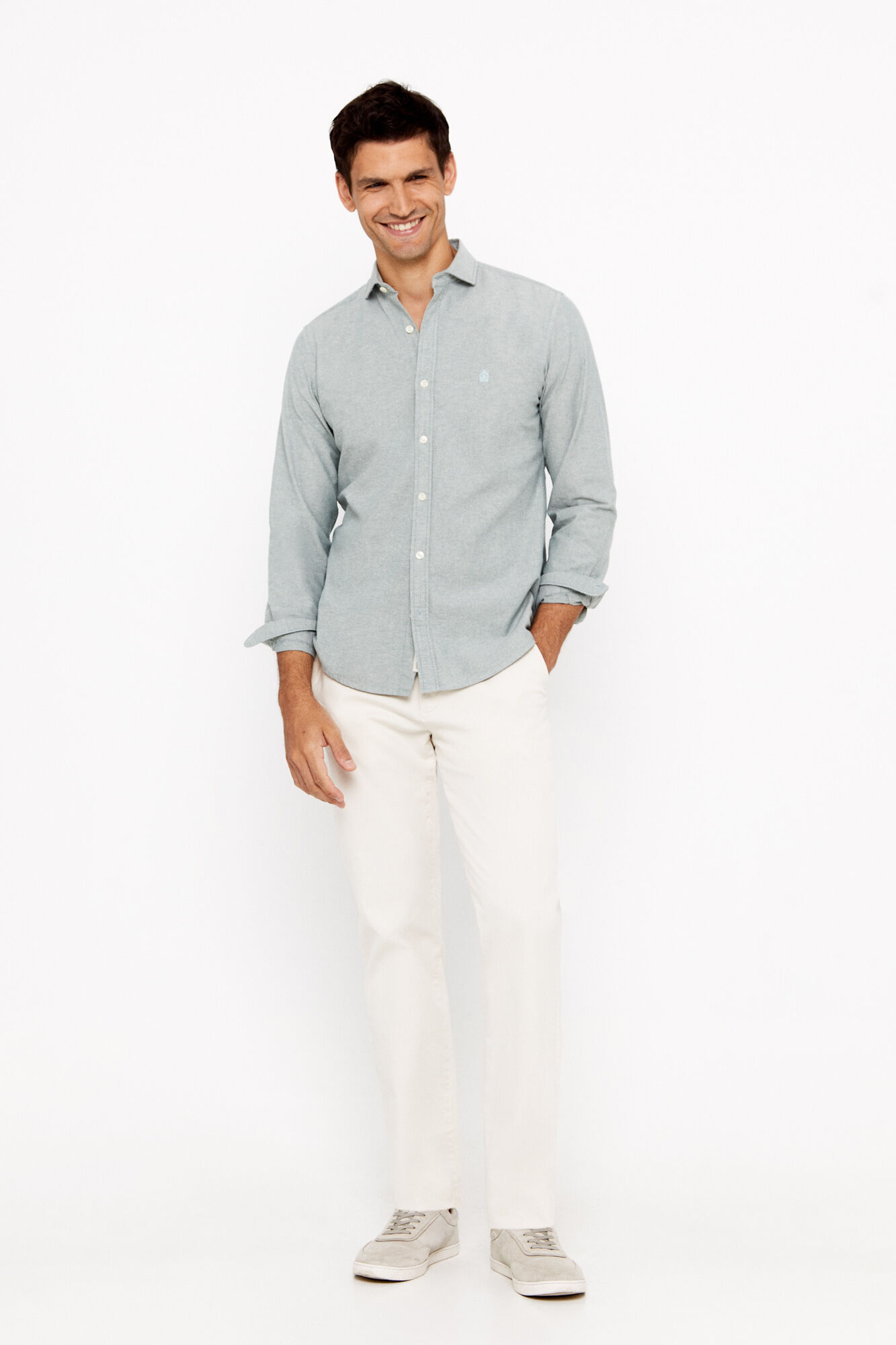 Camisa oxford lisa de corte slim
