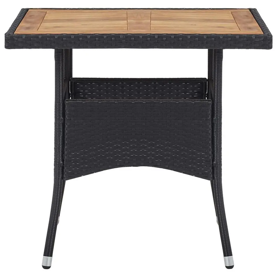 vidaXL - Tuinset - Zwart - Poly rattan en acaciahout - 5 stuks