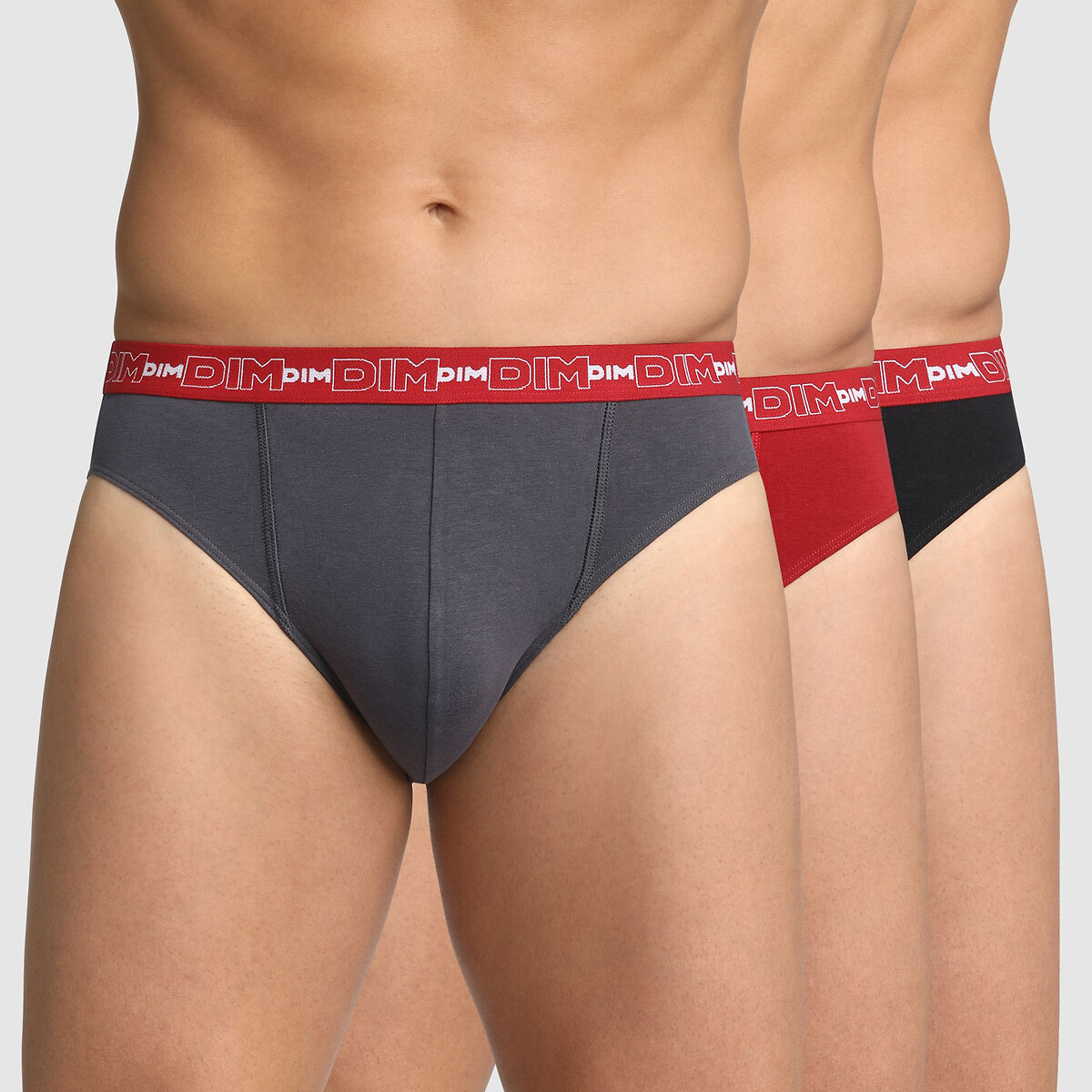 DIM<br>Conjunto de 3 cuecas de algodão elástico