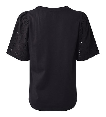 Hound T-Shirt - Puff Sleve Top - Blåck