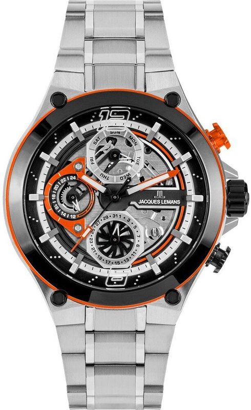 Jacques Lemans - 1-2150E - Sport - Polshorloge - Zilver - RVS - Multifunctie